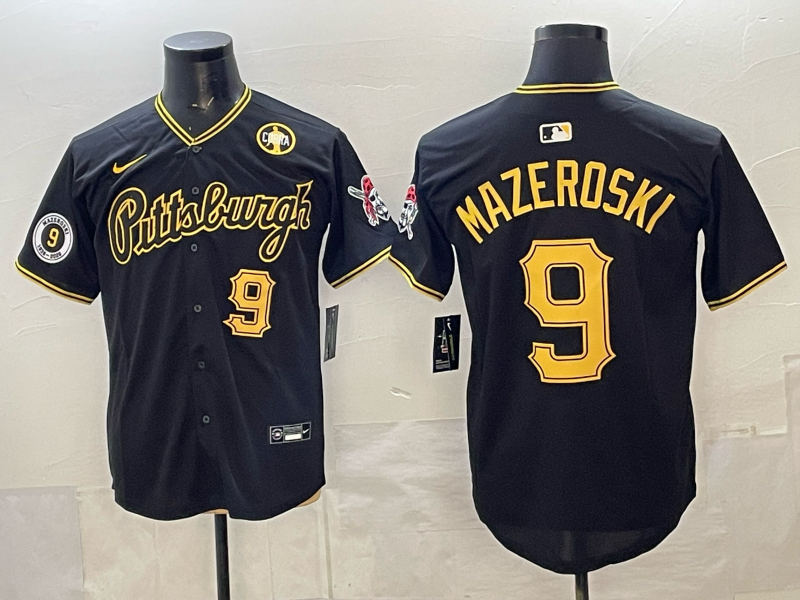 Men Pittsburgh Pirates #9 Mazeroski black Game 2026 Nike MLB Jersey004